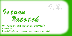 istvan matotek business card